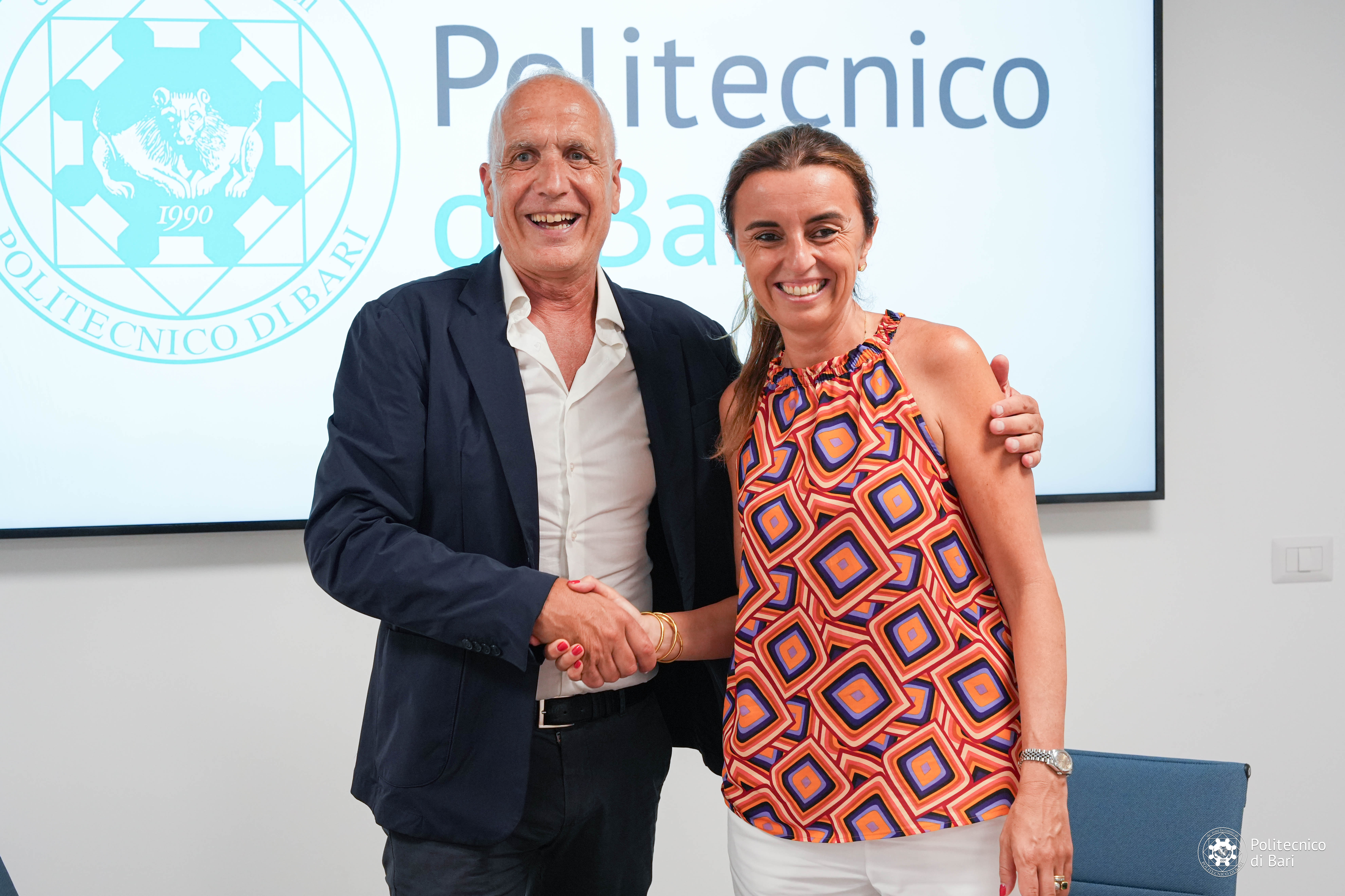 Umberto Fratino, Rettore del Politecnico di Bari e Caterina Caccia Dominioni, CEO del Gruppo Tesmec