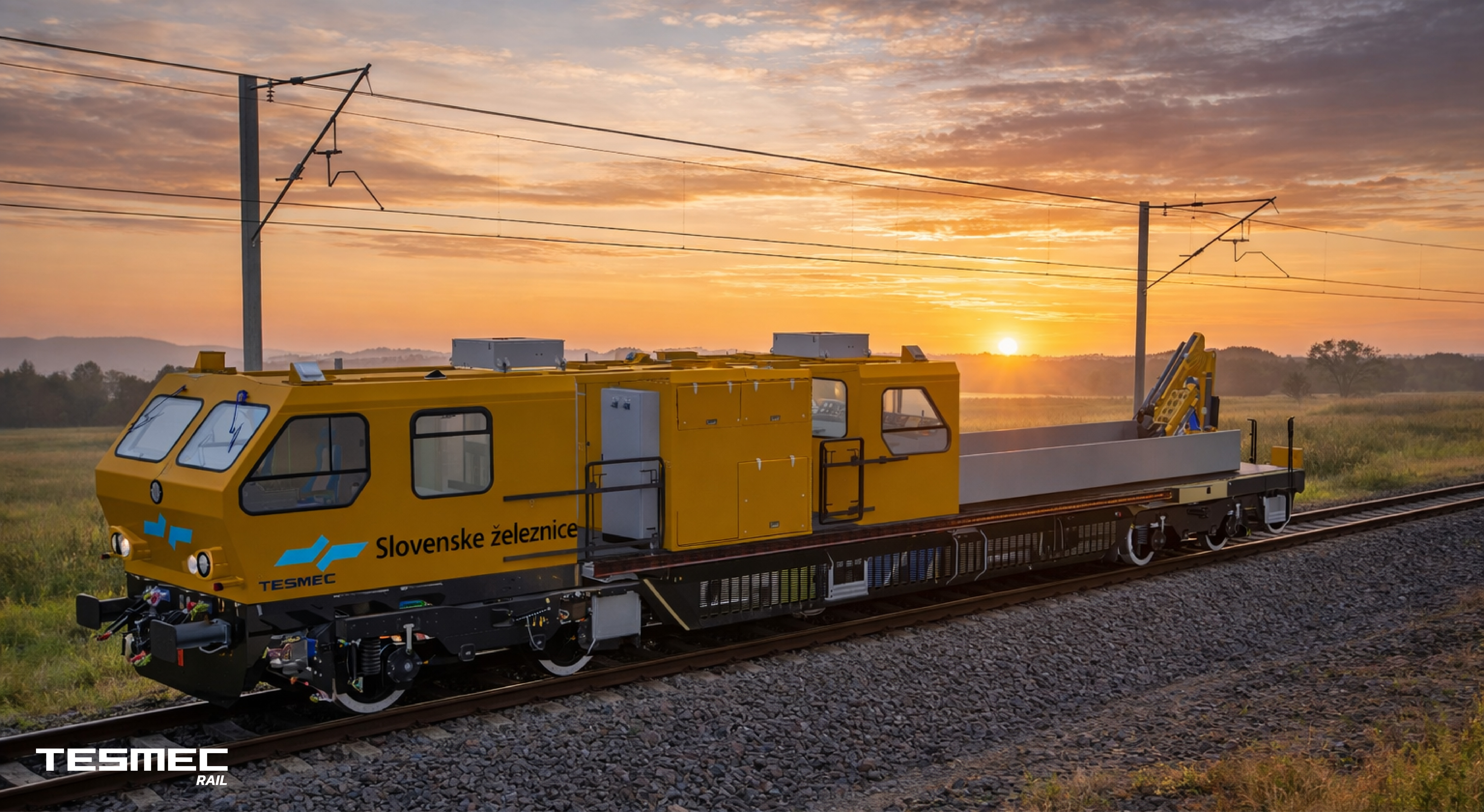 Tesmec vehicle for track maintenance