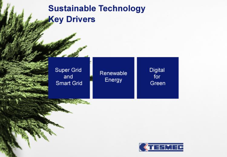 Tecnologia Sostenibile. L'impegno di Tesmec per l'ambiente: riduzione delle emissioni, energia pulita, produzione efficiente.