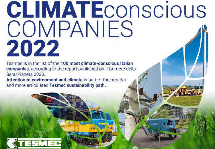Tesmec среди 100 итальянских компаний, наиболее внимательных к климату 2022 г.
