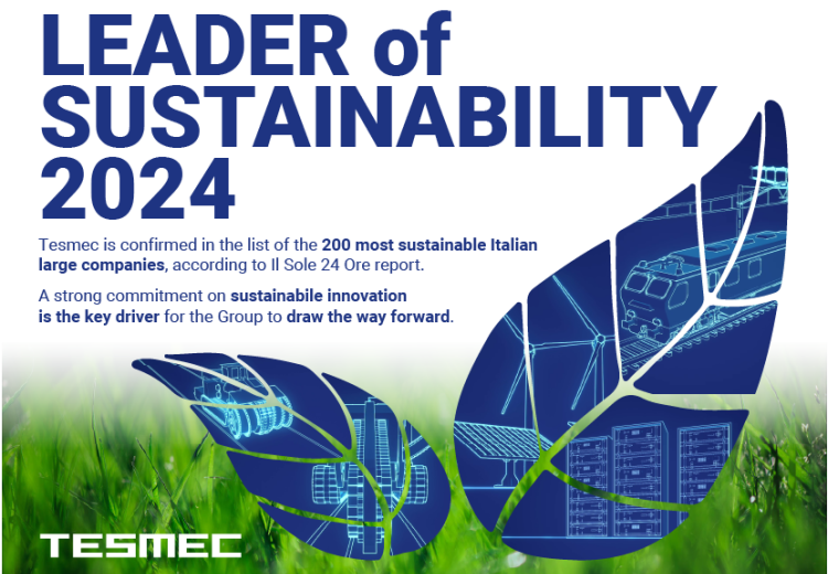 Tesmec is confirmed in the list of the 200 most sustainable Italian large companies, according to Il Sole 24 Ore report.   A strong commitment on sustainabile innovation is the key driver for the Group to draw the way forward.